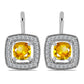 Cercei din Argint 925 ( 3.82 grame ) cu Citrin Ural și Topaz Alb 1.49 Carate