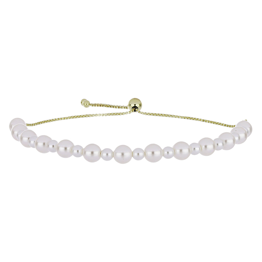 Brățară din Argint 925 Placat cu Aur ( 1.76 grame ) cu Perlă de Apă Dulce Albă 23.75 Carate 1 