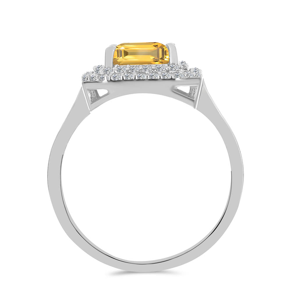 Inel din Argint 925 ( 3.24 grame ) cu Citrin Ural și Topaz Alb 2.62 Carate 2 