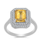 Inel din Argint 925 ( 3.24 grame ) cu Citrin Ural și Topaz Alb 2.62 Carate