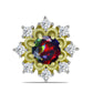 Pandantiv din Argint 925 Placat cu Aur ( 0.89 grame ) cu Opal Etiopian Negru Lega Dembi și Topaz Alb 0.56 Carate