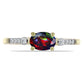 Inel din Argint 925 Placat cu Aur ( 1.86 grame ) cu Opal Etiopian Negru Lega Dembi și Topaz Alb 0.58 Carate