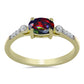 Inel din Argint 925 Placat cu Aur ( 1.86 grame ) cu Opal Etiopian Negru Lega Dembi și Topaz Alb 0.58 Carate