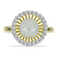 Inel din Argint 925 Placat cu Aur ( 2.75 grame ) cu Perlă de Apă Dulce Albă și Topaz Alb 3.56 Carate