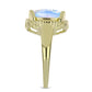 Inel din Argint 925 Placat cu Aur ( 5.31 grame ) cu Piatra Lunii Curcubeu 5.43 Carate