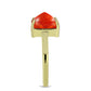 Inel din Argint 925 Placat cu Aur ( 1.85 grame ) cu Coral Roșu Burete 2.07 Carate