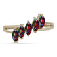 Inel din Argint 925 Placat cu Aur ( 2.1 grame ) cu Opal Etiopian Negru Lega Dembi 0.45 Carate