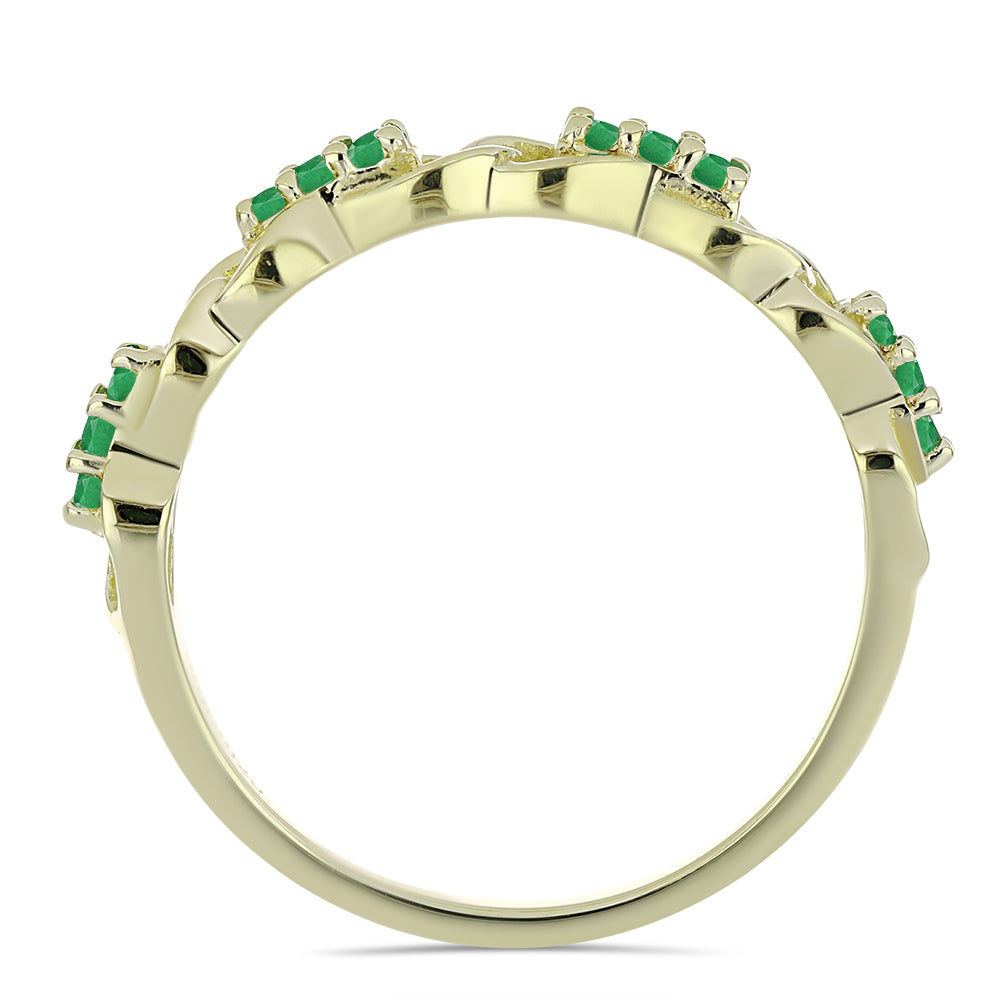 Inel din Argint 925 Placat cu Aur ( 2.25 grame ) cu Smarald Zambian 0.2 Carate 2 