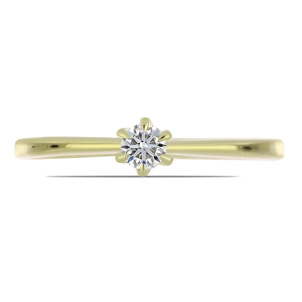 Inel din Argint 925 Placat cu Aur ( 1.65 grame ) cu Diamant Certificat cultivat în laborator 0.2 Carate