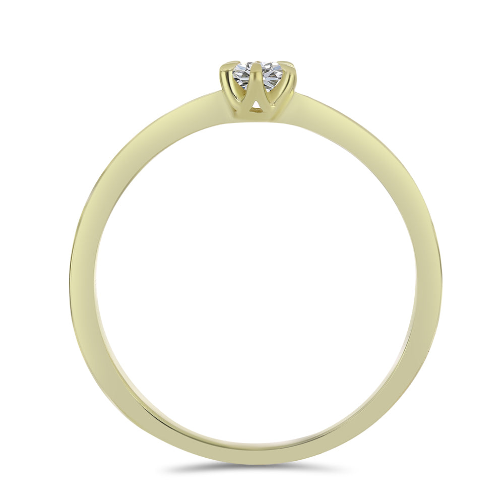 Inel din Argint 925 Placat cu Aur ( 1.65 grame ) cu Diamant Certificat cultivat în laborator 0.2 Carate