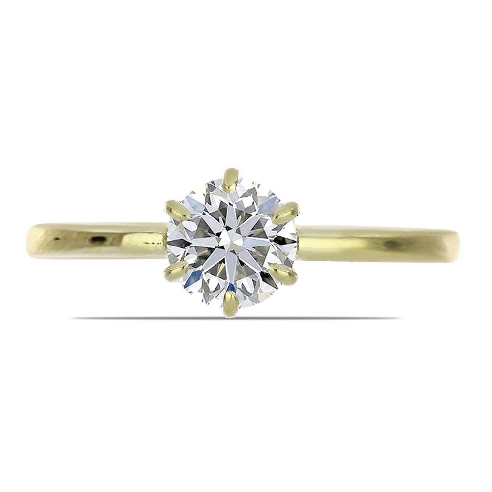 Inel din Argint 925 Placat cu Aur ( 2.11 grame ) cu Diamant Certificat cultivat în laborator 1.04 Carate 1 