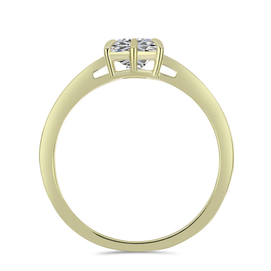 Inel din Argint 925 Placat cu Aur ( 2.11 grame ) cu Diamant Certificat cultivat în laborator 1.04 Carate