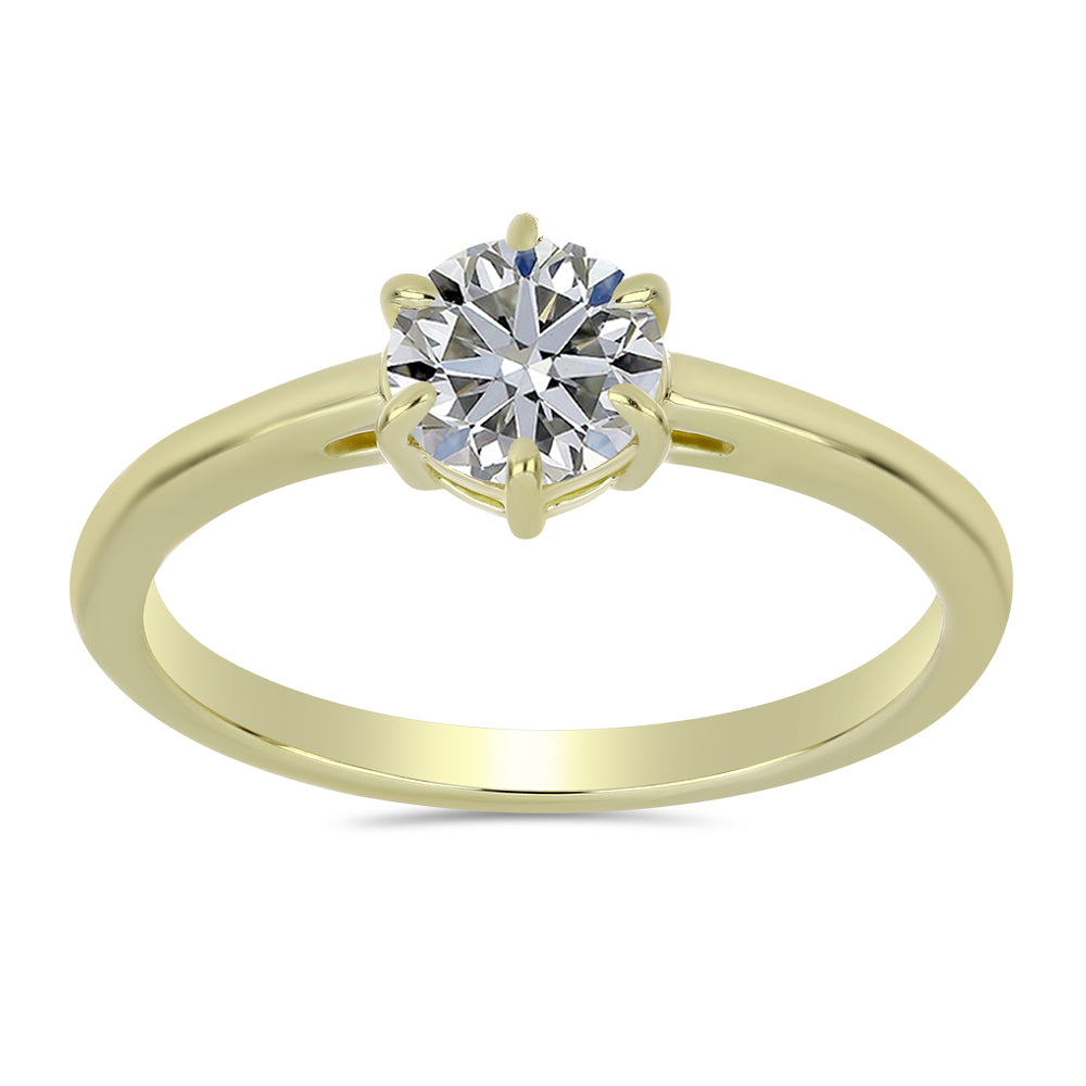 Inel din Argint 925 Placat cu Aur ( 2.11 grame ) cu Diamant Certificat cultivat în laborator 1.04 Carate