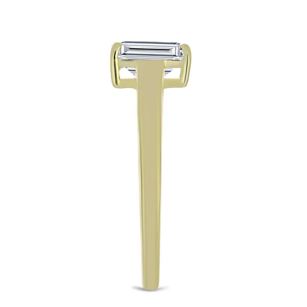 Inel din Argint 925 Placat cu Aur ( 1.57 grame ) cu Diamant Certificat cultivat în laborator 1.02 Carate