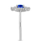 Inel din Argint 925 ( 2.71 grame ) cu Safir Albastru Australian și Topaz Alb 1.77 Carate