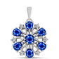 Pandantiv din Argint 925 ( 1.79 grame ) cu Safir Albastru Australian și Topaz Alb 1.99 Carate