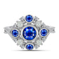 Inel din Argint 925 ( 3.96 grame ) cu Safir Albastru Australian și Perlă de Apă Dulce Albă 2.43 Carate