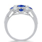 Inel din Argint 925 ( 3.96 grame ) cu Safir Albastru Australian și Perlă de Apă Dulce Albă 2.43 Carate