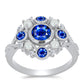 Inel din Argint 925 ( 3.96 grame ) cu Safir Albastru Australian și Perlă de Apă Dulce Albă 2.43 Carate