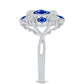 Inel din Argint 925 ( 3.96 grame ) cu Safir Albastru Australian și Perlă de Apă Dulce Albă 2.43 Carate