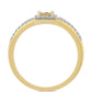Inel din Argint 925 Placat cu Aur ( 2.57 grame ) cu Diamant Coniac și Topaz Alb 0.4 Carate