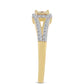 Inel din Argint 925 Placat cu Aur ( 2.57 grame ) cu Diamant Coniac și Topaz Alb 0.4 Carate