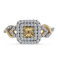 Inel din Argint 925 Placat cu Aur ( 2.91 grame ) cu Diamant Coniac și Topaz Alb 0.43 Carate