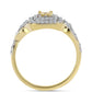 Inel din Argint 925 Placat cu Aur ( 2.91 grame ) cu Diamant Coniac și Topaz Alb 0.43 Carate