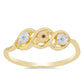 Inel din Argint 925 Placat cu Aur ( 1.96 grame ) cu Diamant Coniac și Topaz Alb 0.02 Carate