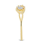 Inel din Argint 925 Placat cu Aur ( 1.96 grame ) cu Diamant Coniac și Topaz Alb 0.02 Carate