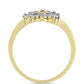 Inel din Argint 925 Placat cu Aur ( 3.48 grame ) cu Diamant Coniac și Topaz Alb 0.12 Carate