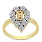 Inel din Argint 925 Placat cu Aur ( 3.48 grame ) cu Diamant Coniac și Topaz Alb 0.12 Carate