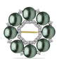 Broşă din Argint 925 Placat cu Aur ( 2.34 grame ) cu Perlă De apă Dulce cu Efect "Verde Tahitian" și Topaz Alb 2.81 Carate