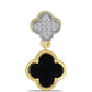 Pandantiv din Argint 925 Placat cu Aur ( 1.69 grame ) cu Onix Negru și Topaz Alb 1.13 Carate