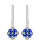 Cercei din Argint 925 ( 3.05 grame ) cu Safir Albastru Australian și Topaz Alb 1.29 Carate