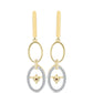 Cercei din Argint 925 Placat cu Aur ( 5.11 grame ) cu Diamant Coniac și Topaz Alb 0.36 Carate
