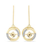 Cercei din Argint 925 Placat cu Aur ( 3.33 grame ) cu Diamant Coniac și Topaz Alb 0.16 Carate