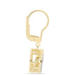 Cercei din Argint 925 Placat cu Aur ( 3.33 grame ) cu Diamant Coniac și Topaz Alb 0.16 Carate