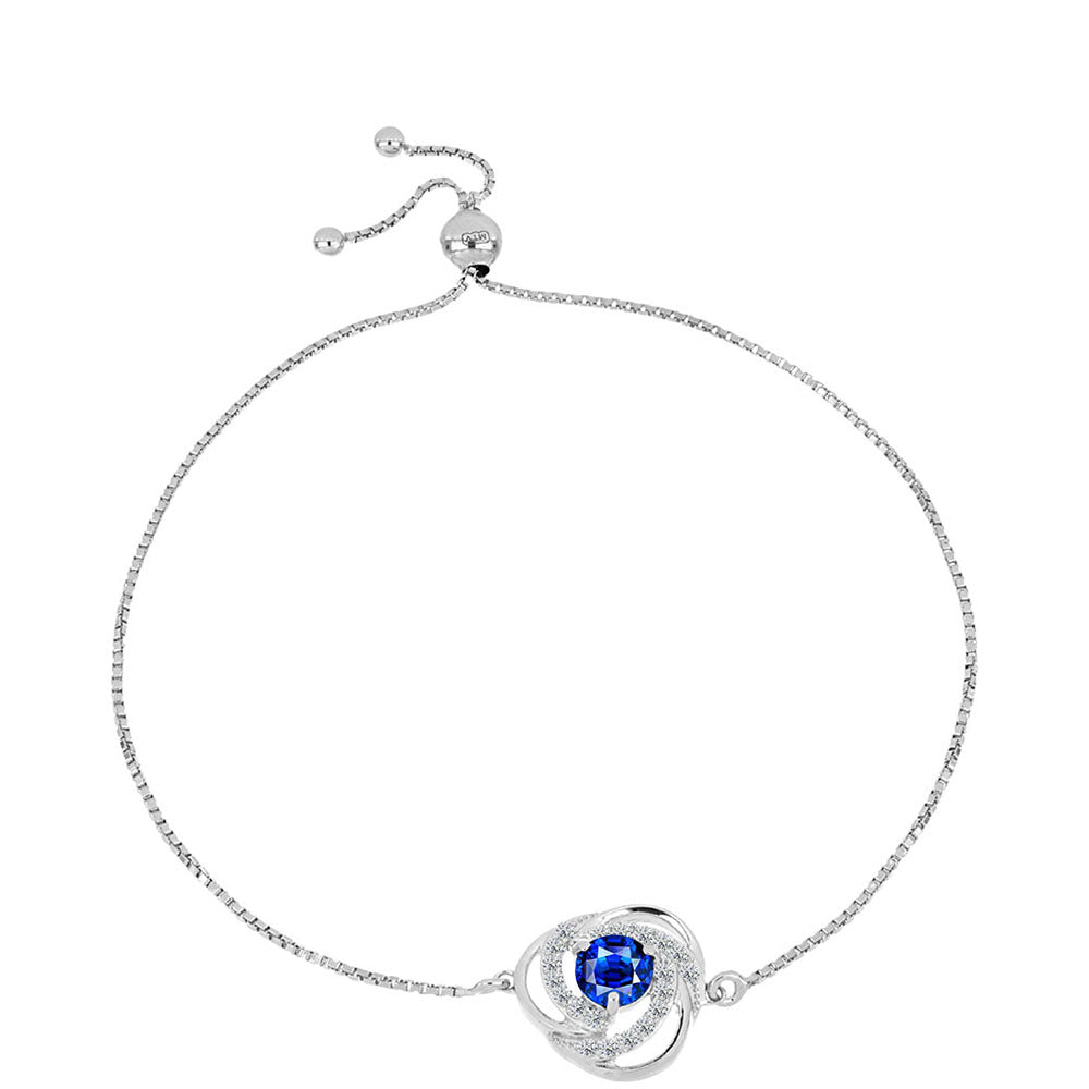 Brățară din Argint 925 ( 3.42 grame ) cu Safir Albastru Australian și Topaz Alb 1.58 Carate