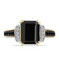 Inel din Argint 925 Placat cu Aur ( 4.09 grame ) cu Onix Negru 4.6 Carate