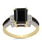 Inel din Argint 925 Placat cu Aur ( 4.09 grame ) cu Onix Negru 4.6 Carate