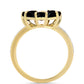 Inel din Argint 925 Placat cu Aur ( 3.38 grame ) cu Onix Negru și Topaz Alb 2.11 Carate