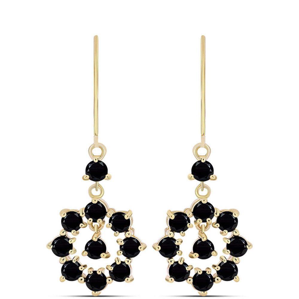 Cercei din Argint 925 Placat cu Aur ( 3.38 grame ) cu Onix Negru 2.77 Carate