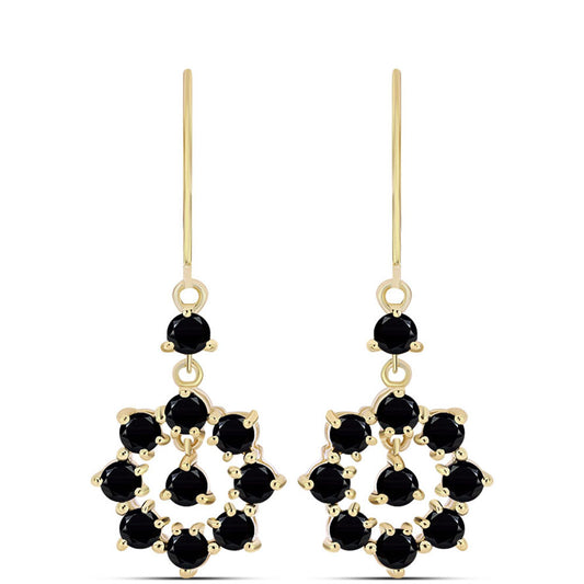 Cercei din Argint 925 Placat cu Aur ( 3.38 grame ) cu Onix Negru 2.77 Carate