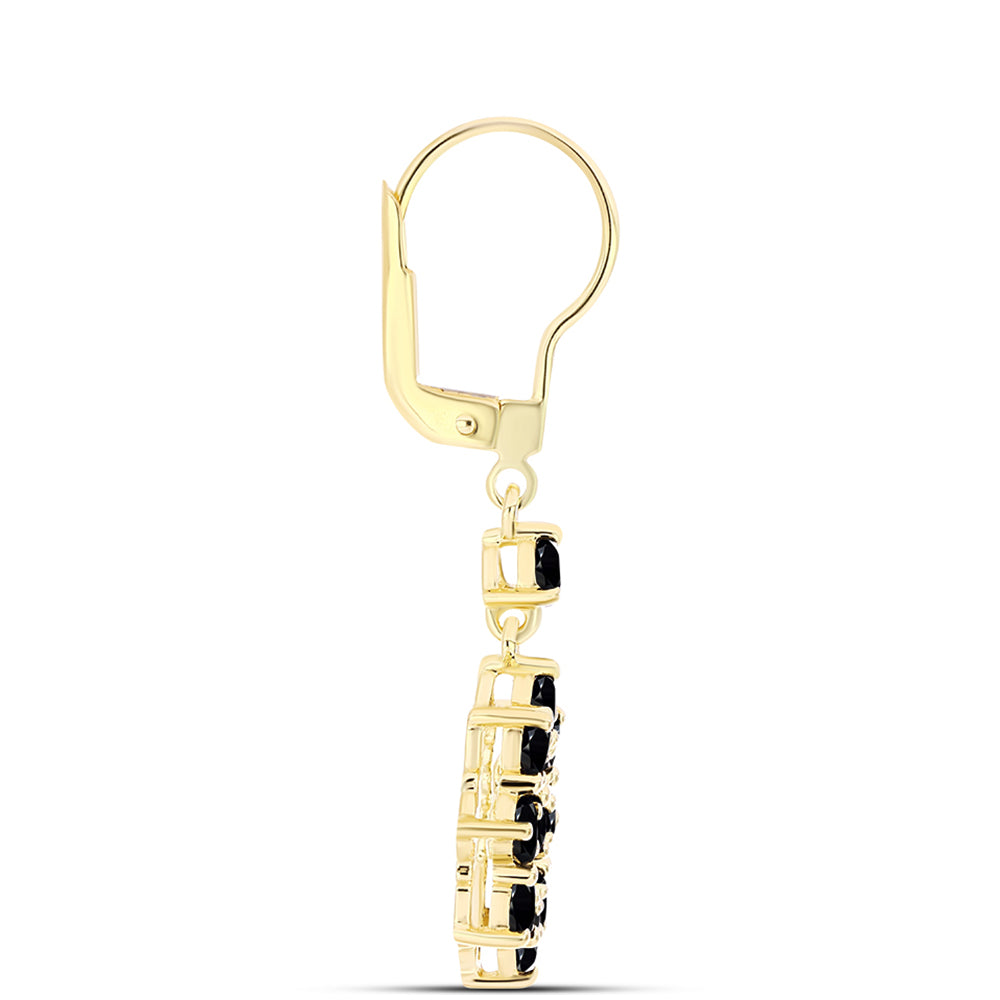 Cercei din Argint 925 Placat cu Aur ( 3.38 grame ) cu Onix Negru 2.77 Carate 2 