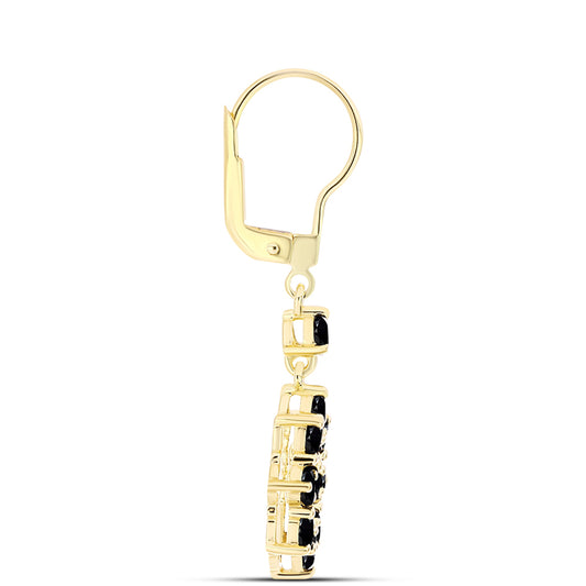 Cercei din Argint 925 Placat cu Aur ( 3.38 grame ) cu Onix Negru 2.77 Carate