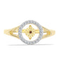 Inel din Argint 925 Placat cu Aur ( 3.83 grame ) cu Diamant Coniac și Topaz Alb 0.16 Carate