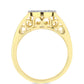 Inel din Argint 925 Placat cu Aur ( 3.83 grame ) cu Diamant Coniac și Topaz Alb 0.16 Carate