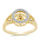 Inel din Argint 925 Placat cu Aur ( 3.83 grame ) cu Diamant Coniac și Topaz Alb 0.16 Carate