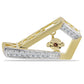 Cercei din Argint 925 Placat cu Aur ( 3.9 grame ) cu Diamant Coniac și Topaz Alb 0.23 Carate